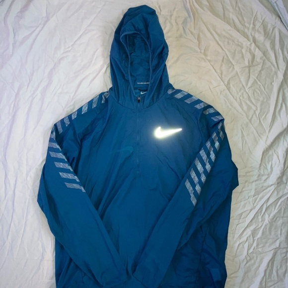 XL Nike Running Blue Quarter Zip Windbreaker - Picture 2 of 6